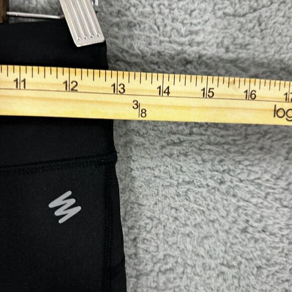 Nicole Miller pants XS black white active leggings sheer mesh panel gym running - Picture 3 of 6